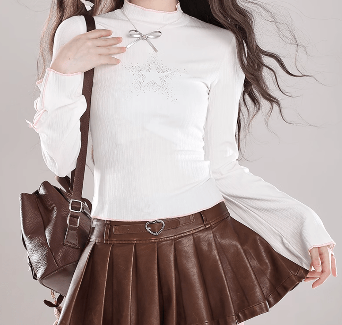 スターデザインスリムフィット長袖Tシャツ PIX-TS-1671