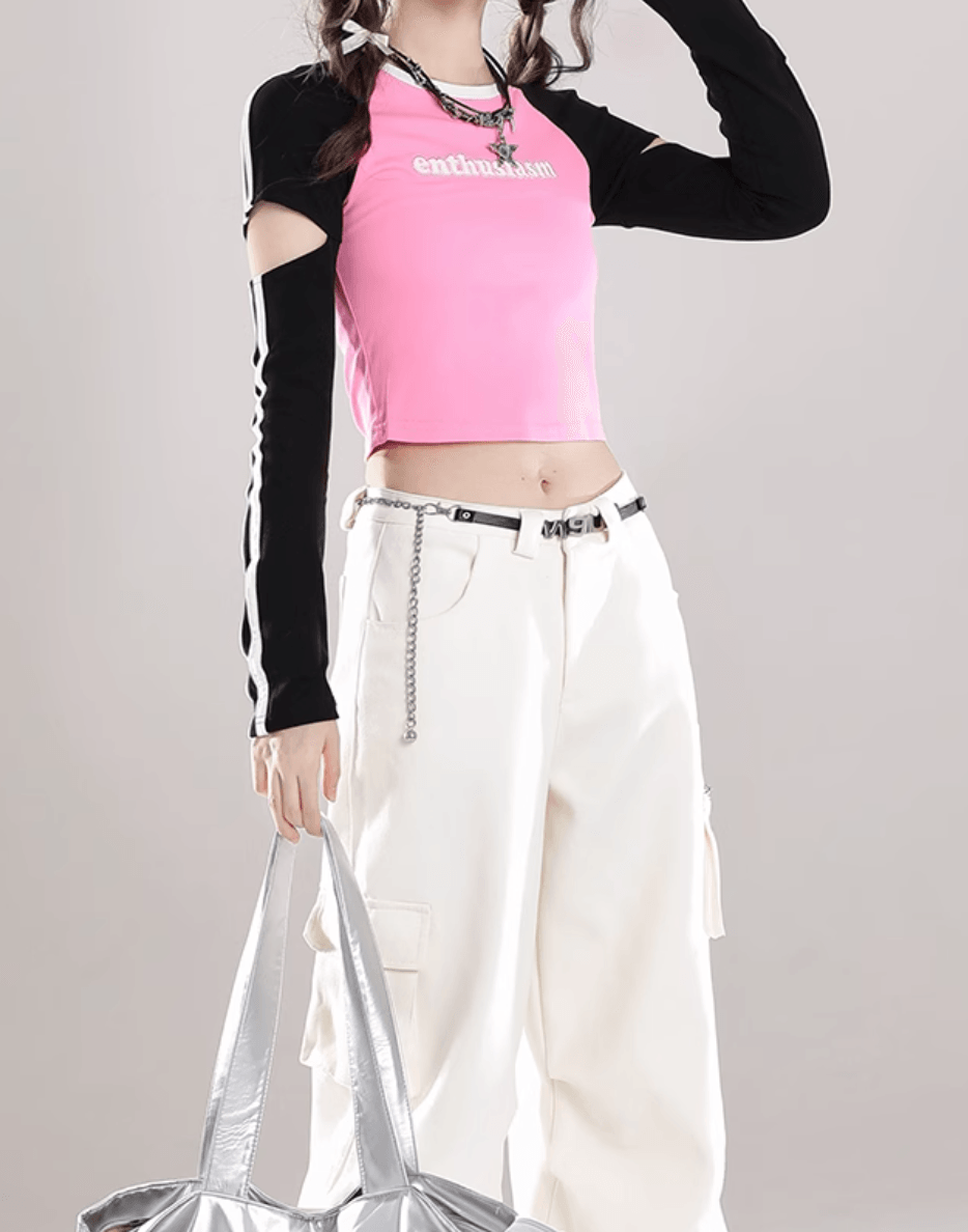 カットアウトスリーブ・クロップドトップ PIX-TS-1669