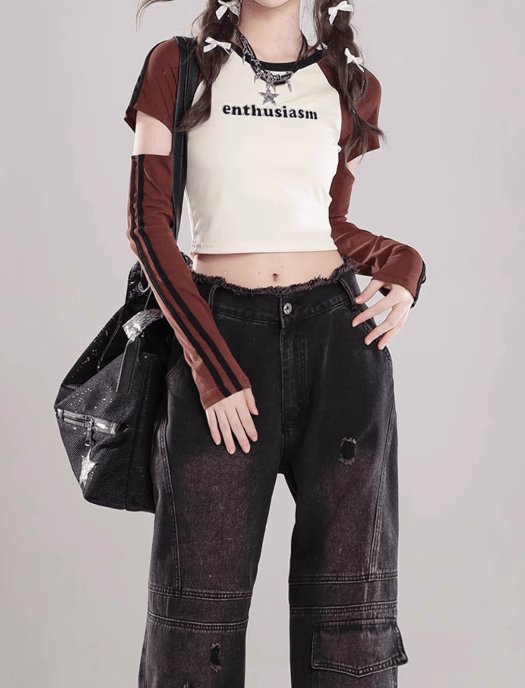 カットアウトスリーブ・クロップドトップ PIX-TS-1669