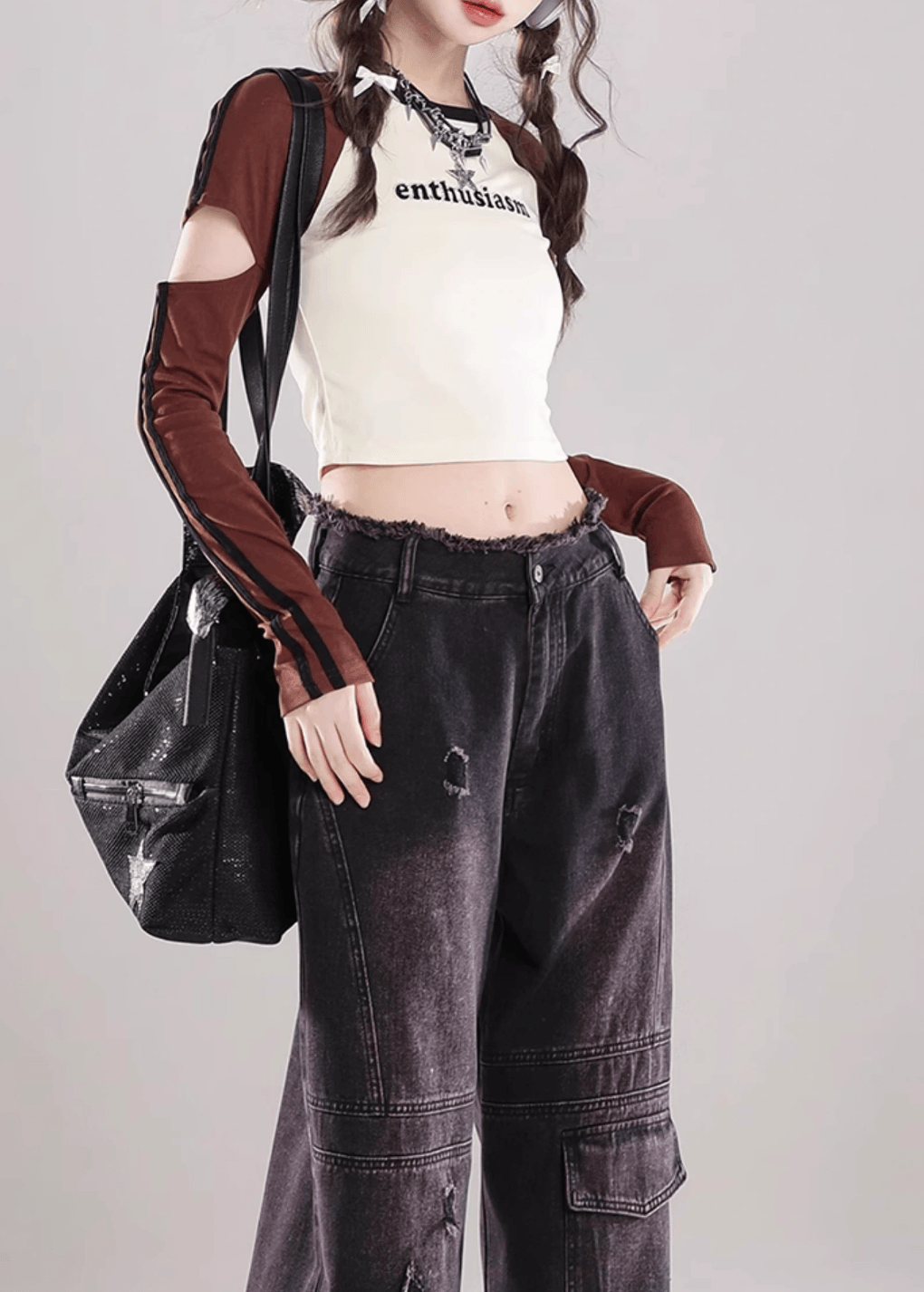 カットアウトスリーブ・クロップドトップ PIX-TS-1669