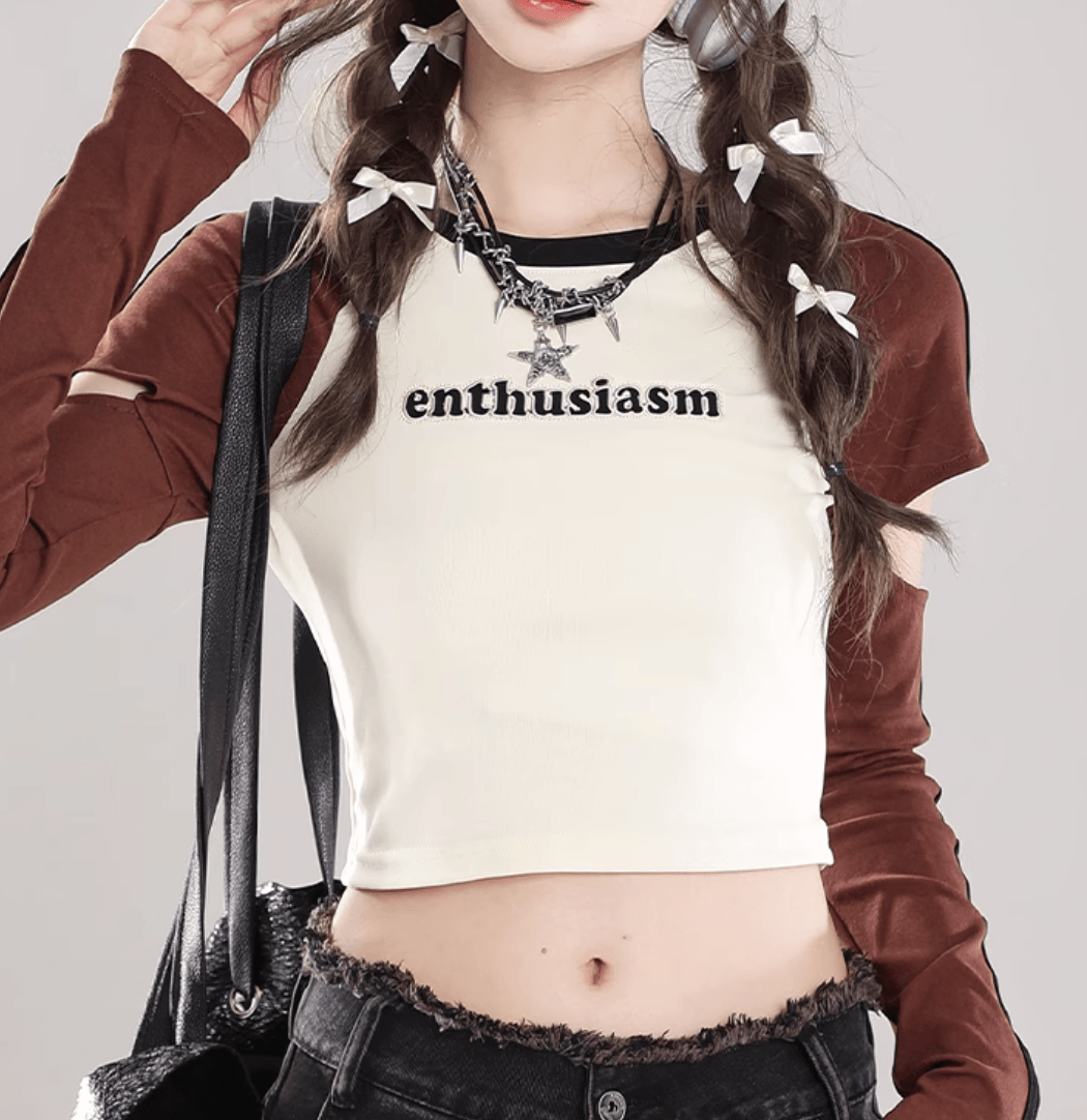 カットアウトスリーブ・クロップドトップ PIX-TS-1669