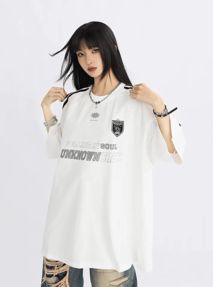 クルーオーバーサイズTシャツ ブラック PIX-TS-1686