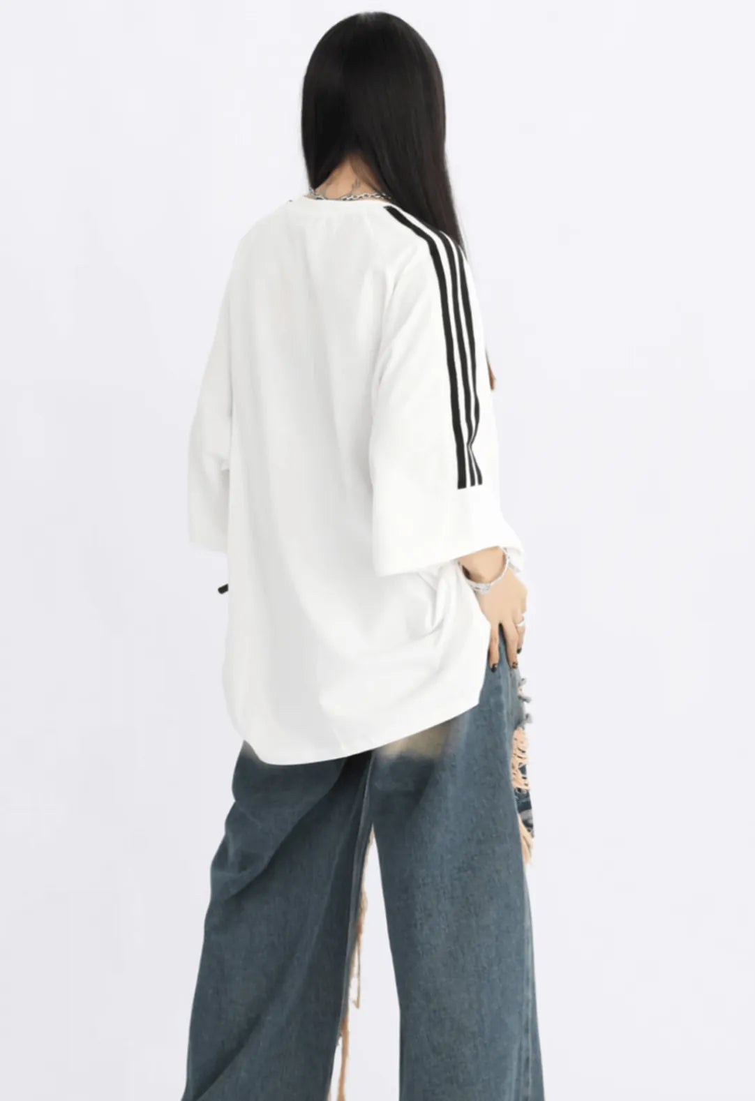 クルーオーバーサイズTシャツ ブラック PIX-TS-1686