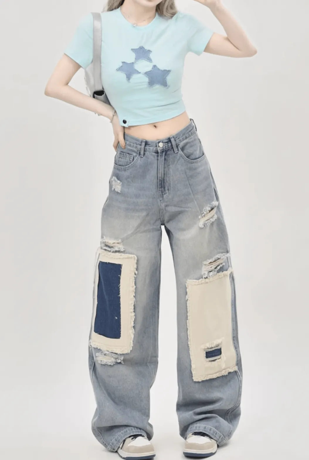 デニムスタークロップドTシャツ PIX-TS-1688