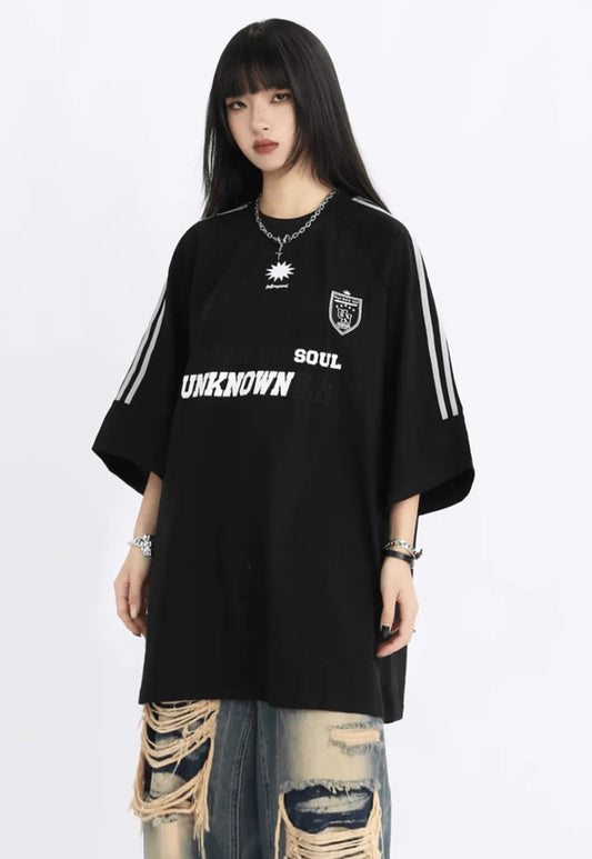 クルーオーバーサイズTシャツ ブラック　PIX-TS-1686