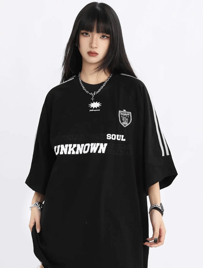 クルーオーバーサイズTシャツ ブラック　PIX-TS-1686