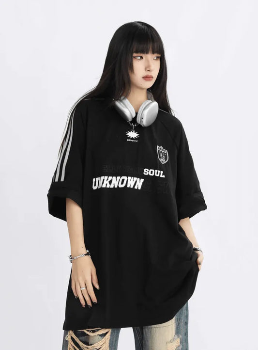 クルーオーバーサイズTシャツ ブラック　PIX-TS-1686