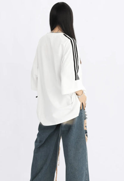 クルーオーバーサイズTシャツ ブラック　PIX-TS-1686