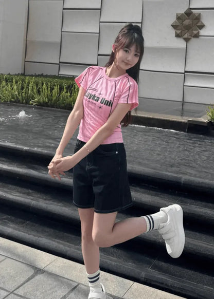 ピンクカラースポーツTシャツ　PIX-TS-1692