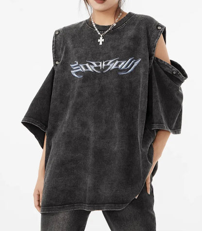 ウォッシュドカットスリーブトップス　PIX-TS-1694