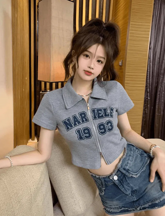 ジップアップショートポロトップス PIX-TS-1682