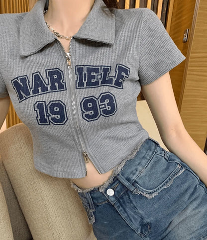 ジップアップショートポロトップス PIX-TS-1682