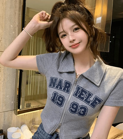 ジップアップショートポロトップス PIX-TS-1682